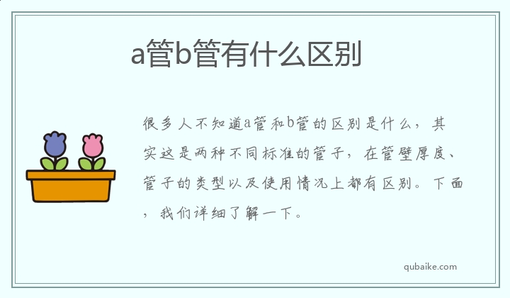 a管b管有什么区别