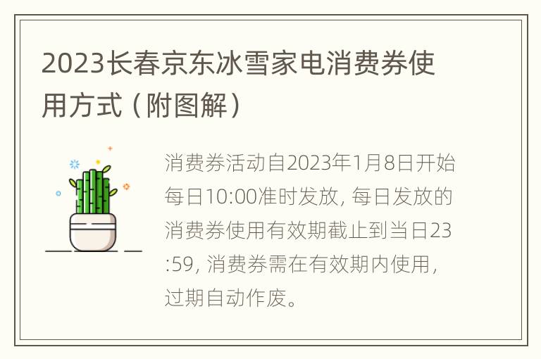 2023长春京东冰雪家电消费券使用方式（附图解）