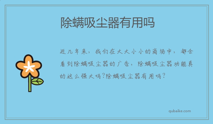 除螨吸尘器有用吗 除螨吸尘器有没有用