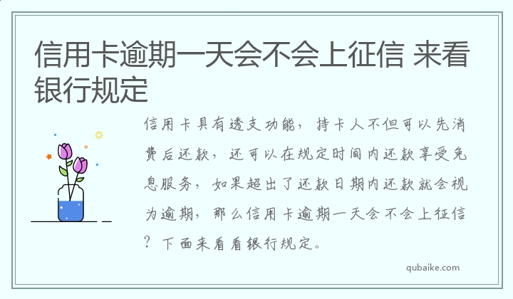 信用卡逾期一天会不会上征信 来看银行规定