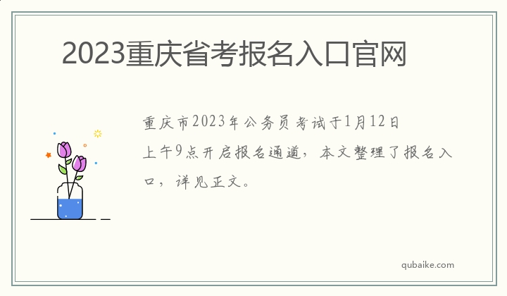 2023重庆省考报名入口官网