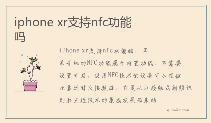 iphone xr支持nfc功能吗