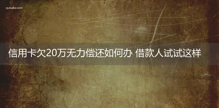 信用卡欠20万无力偿还如何办 借款人试试这样应对