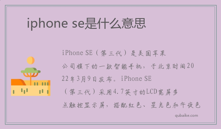 iphone se是什么意思