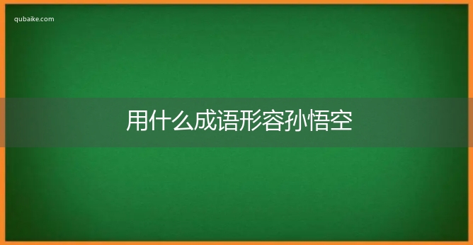 用什么成语形容孙悟空