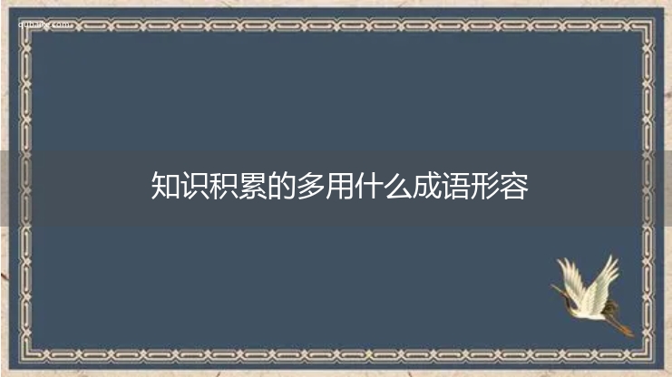 知识积累的多用什么成语形容