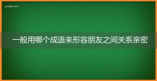 一般用哪个成语来形容朋友之间关系亲密