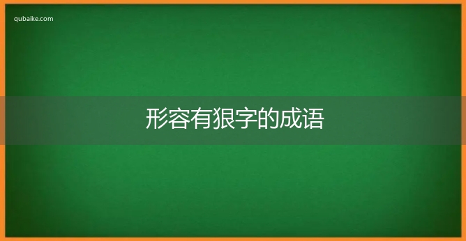 形容有狠字的成语