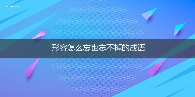 形容怎么忘也忘不掉的成语