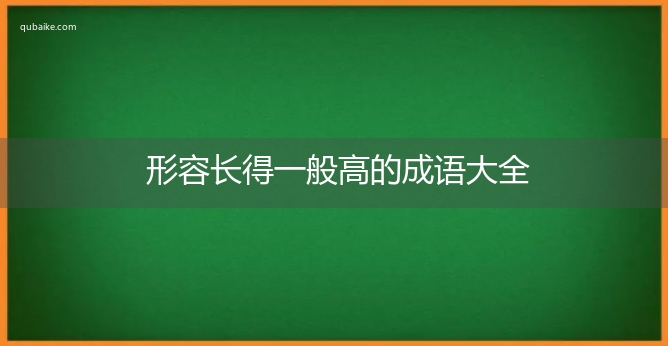 形容长得一般高的成语大全