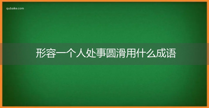 形容一个人处事圆滑用什么成语