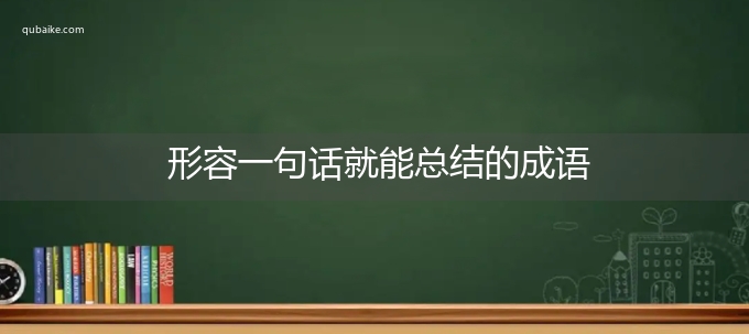 形容一句话就能总结的成语