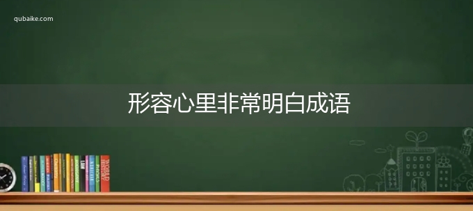 形容心里非常明白成语