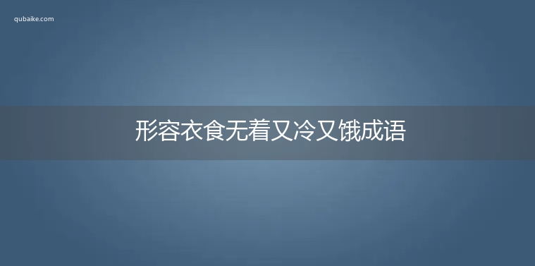 形容衣食无着又冷又饿成语