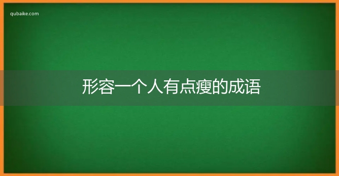 形容一个人有点瘦的成语