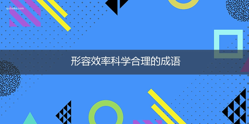 形容效率科学合理的成语