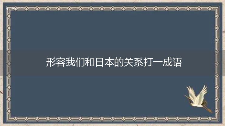 形容我们和日本的关系打一成语