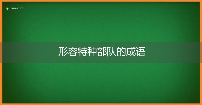 形容特种部队的成语