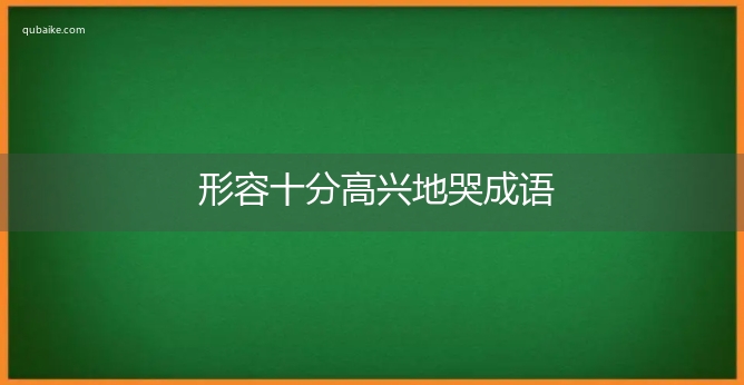 形容十分高兴地哭成语