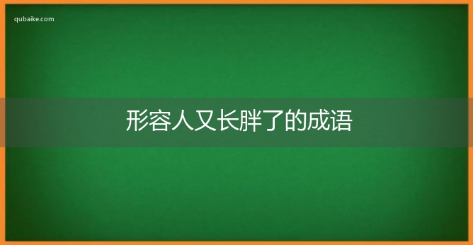 形容人又长胖了的成语