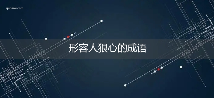 形容人狠心的成语