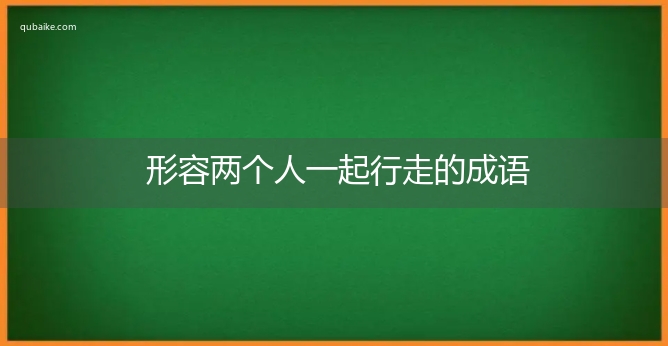 形容两个人一起行走的成语