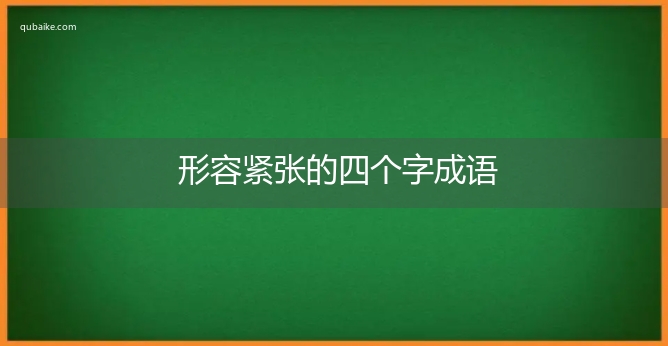 形容紧张的四个字成语