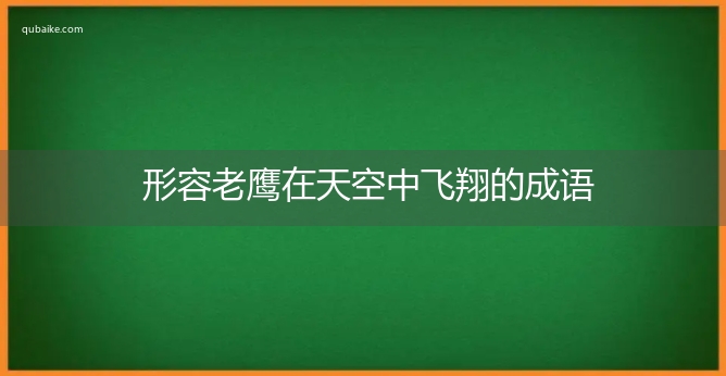 形容老鹰在天空中飞翔的成语