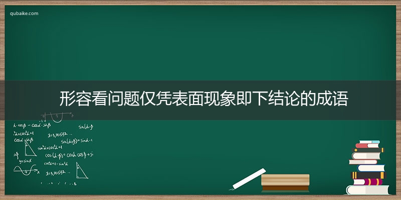 形容看问题仅凭表面现象即下结论的成语