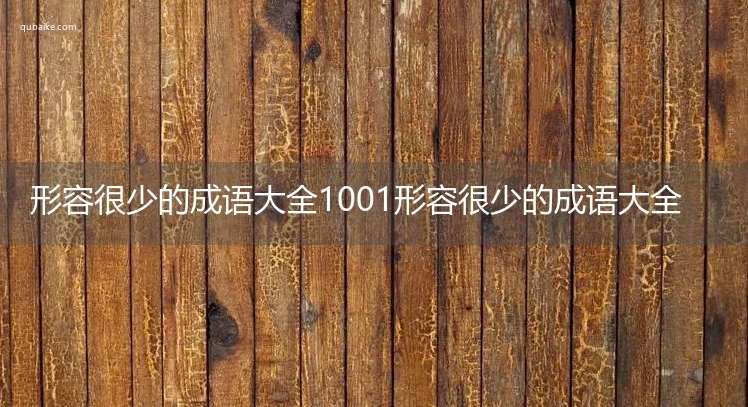 形容很少的成语大全1001形容很少的成语大全