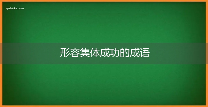 形容集体成功的成语