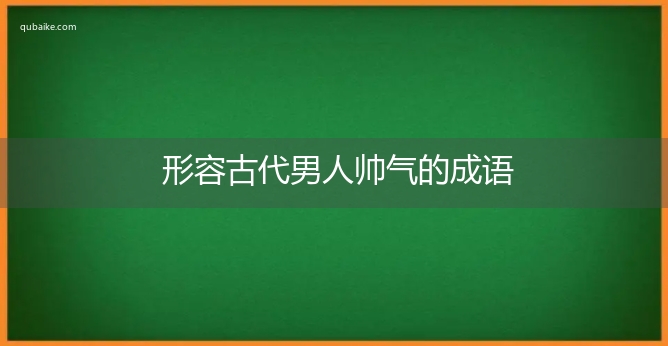 形容古代男人帅气的成语