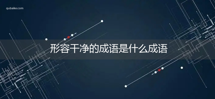 形容干净的成语是什么成语