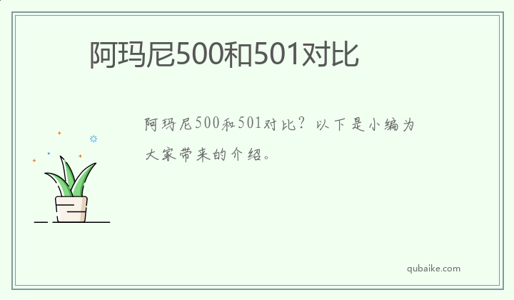 阿玛尼500和501对比