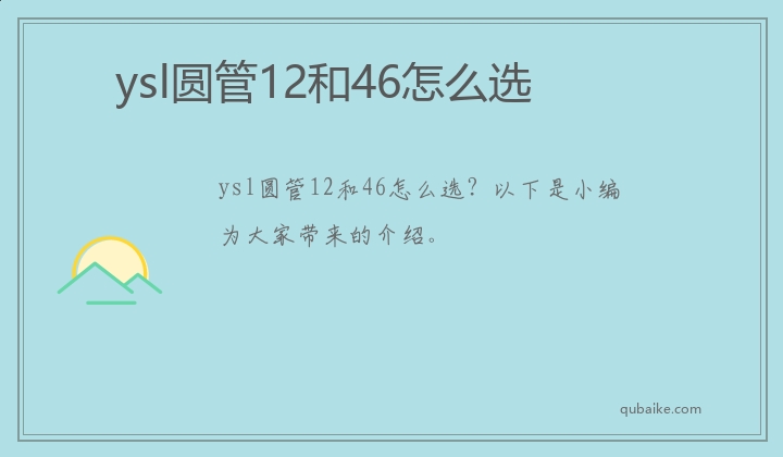 ysl圆管12和46怎么选