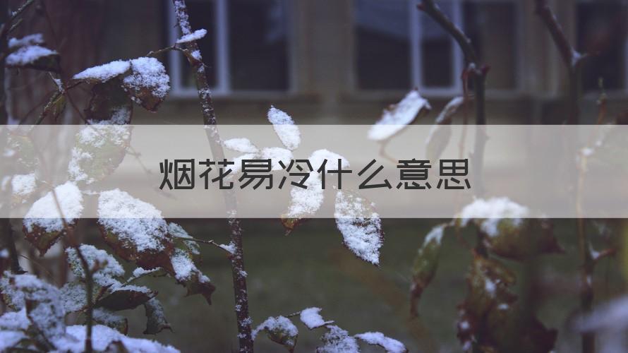 烟花易冷词语 烟花易冷什么意思（知识科普）