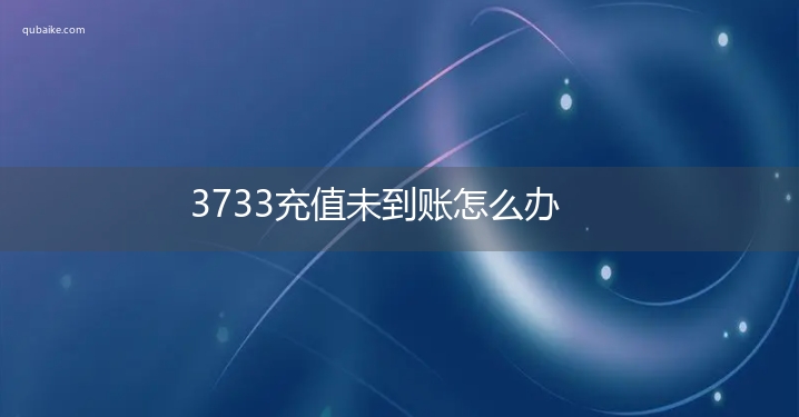 3733充值未到账怎么办