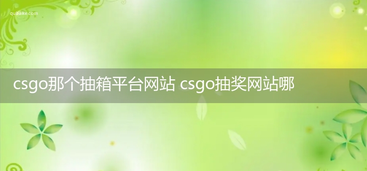 csgo那个抽箱平台网站 csgo抽奖网站哪个好